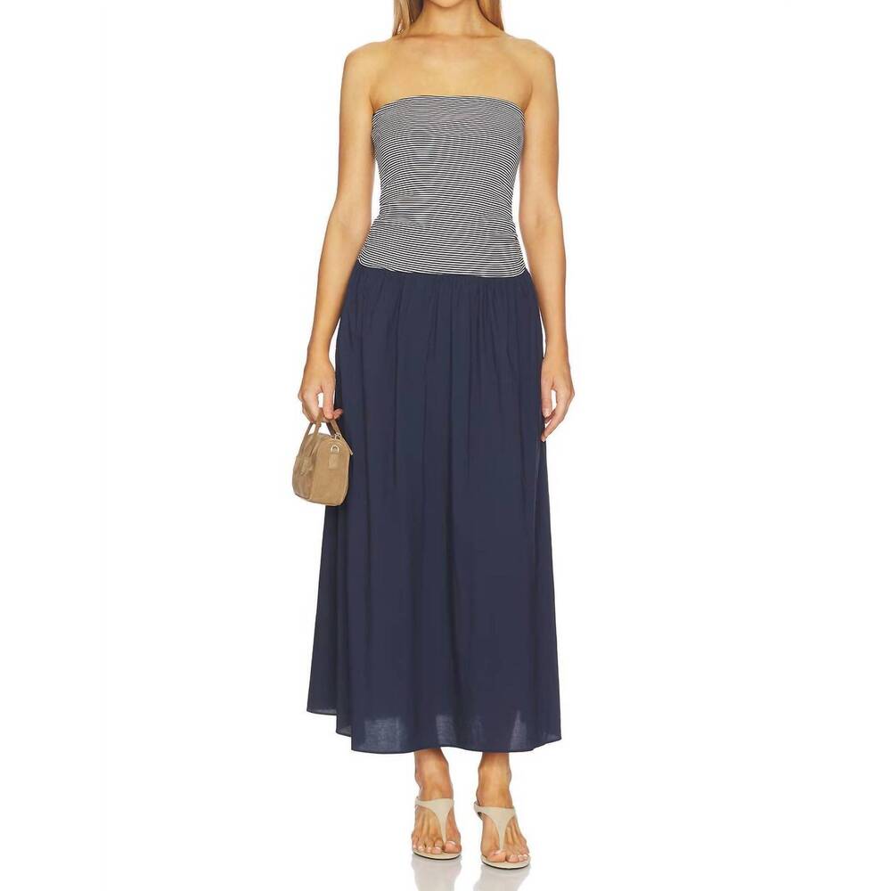 NEW HEARTLOOM mikella two-tone maxi dress in indigo